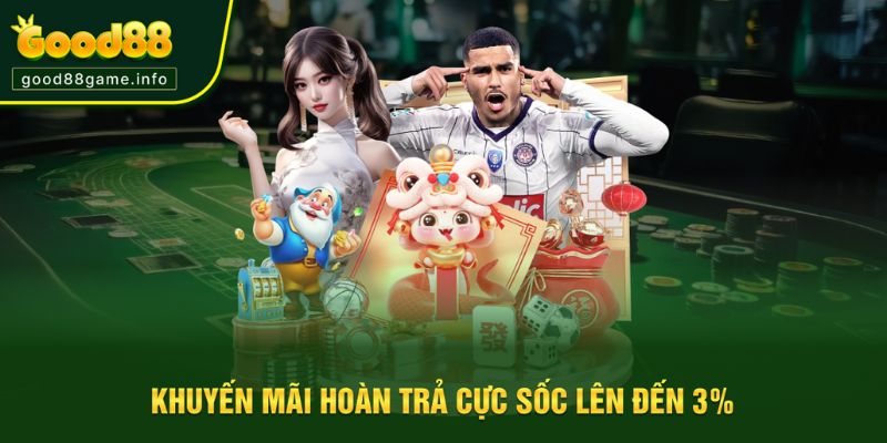 Khuyến mãi Good88 hoàn trả 3% siêu sốc