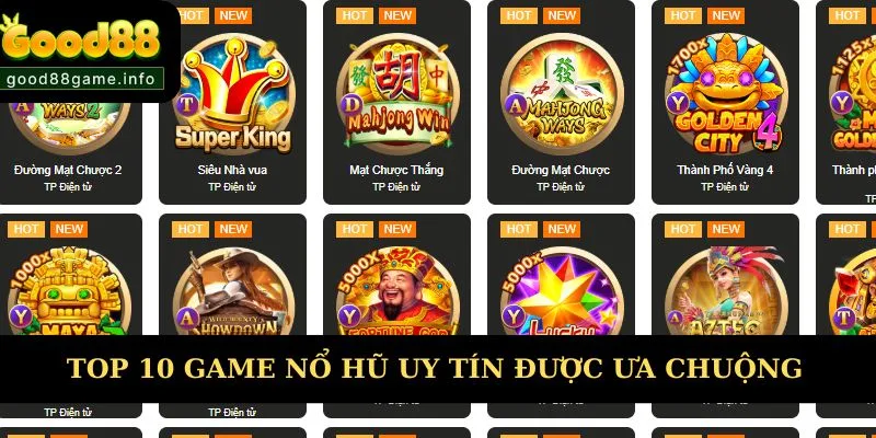 Top 10 game nổ hũ uy tín được ưa chuộng Top 10 game nổ hũ uy tín được ưa chuộng